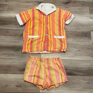 Striped Orange and Pink Men's Shirt